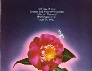 #1953-2002 First Day Ceremony Program 20c Birds & Flower Stamps - Picture 1 of 1