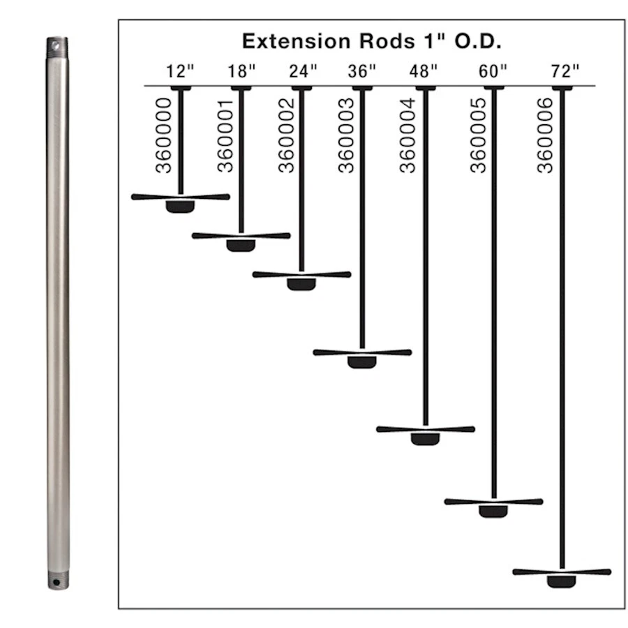 Kichler Fan Down Rod 36", White - 360003WH - Image 1 of 1