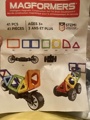 Magformers 41  Pieces Magnetic Building Toy Transform Wheel Base STEM - Image 1 of 2