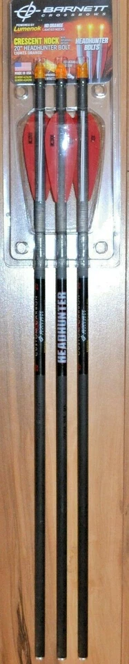 Barnett Headhunter Burt Coyote LUMENOK 20"Custom Carbon BOLTS 3Pk HD Orange