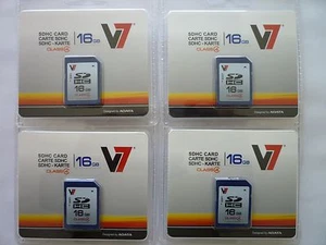 4 x V7 16GB SDHC Class 4 VASDH16GCL4R - NEW!! - Picture 1 of 2