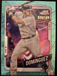 2024 Topps Chrome COSMIC JASSON DOMINGUEZ SP RC AQUA Refractor 026/199 Rookie - Bild 1 von 1
