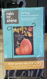 New Rain or Shine Small Garden Flag - WELCOME FALL - 12.5" x 18" - Fall Decor - Picture 1 of 3