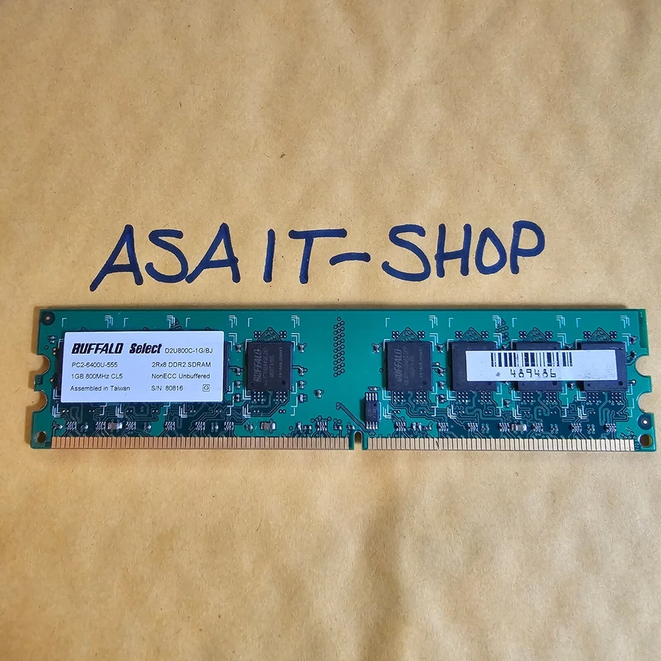 PC2-6400U-555 D2U800C-1G/BJ Buffalo  1GB 800Mhz CL5 - Image 1 of 1