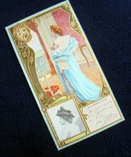 COLLECTIBLE CARDS: LOVELY EMBOSSED CHROMO~LEFEVRE-UTILE~MARCELLE LENDER~LA VEINE