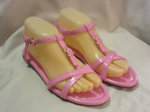 *NEW* J. CREW FACTORY PINK PATENT LEATHER STRAPPY SANDALS~7 - Picture 1 of 7