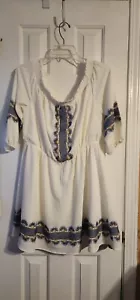 Kaari Blue Off-the-Shoulder Embroidered Swing Dress Size XL La Dolce Vita - Picture 1 of 6