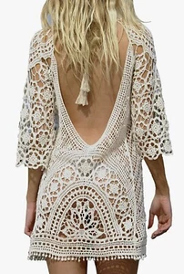 Summer Closeout SaleJeasona Women’s Bathing Suit Cover Up Swimwear Crochet Dress - Picture 1 of 5