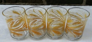 4 Mid Century Modern Libbey Glass yellow WHEAT Juice Glasses 6 0unces VIBRANT - Picture 1 of 7