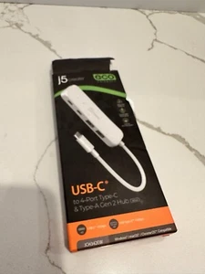 j5create Eco-Friendly USB-C to 4-Port Type-C & Type-A Gen 2 Hub JCH342EW-White - Picture 1 of 3