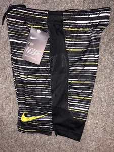 NWT NIKE Boys Dri Fit Athletic Black Training Shorts, Style 8JB808-023 Poly7 $28 - Picture 1 of 1