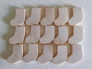 15 Unfinished Wood Stockings Chunky 1-5/8” x 2” Ready to Paint - Picture 1 of 6