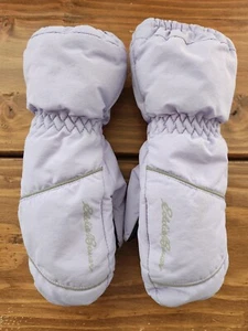 EDDIE BAUER Girls M Powder Search Mittens Lavender - Picture 1 of 2