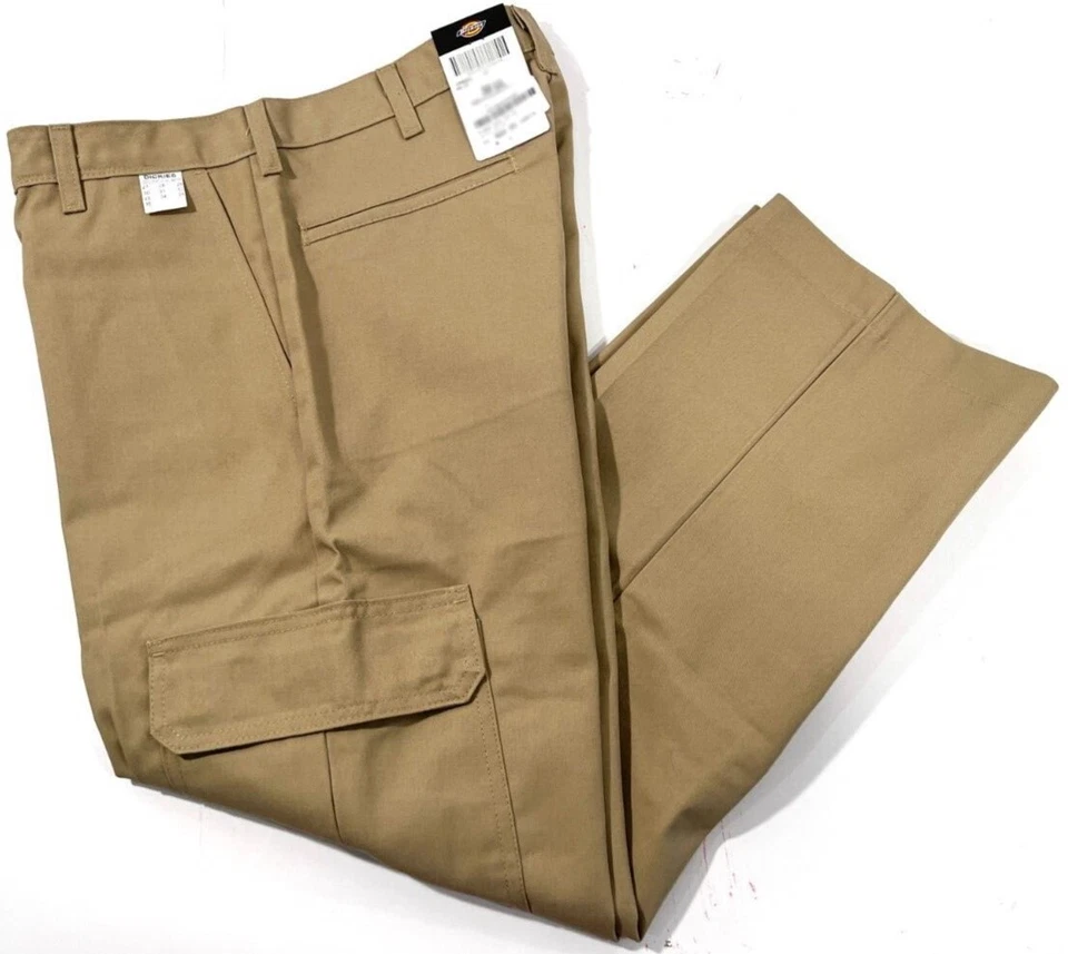 MENS 38x30 DICKIES LP600 RELAXED FIT INDUSTRIAL CARGO PANTS DESERT KHAKI
