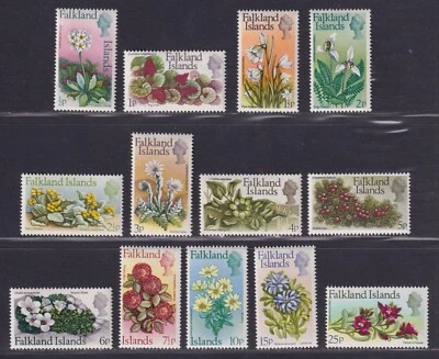 Falkland Islands Scott 210-222 MNH 1972 QEII Flower Pictorial Issue SCV $53.25 - Image 1 of 2