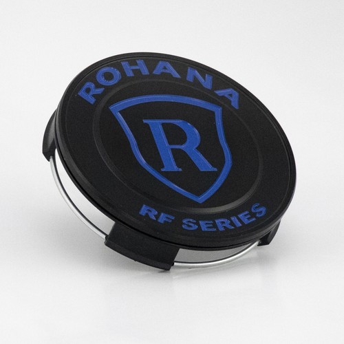ROHANA MATTE BLACK/BLUE WHEEL CENTER CAPS FOR ROHANA RF SERIES WHEELS ...