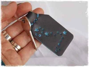 Pisces Constellation Keychain Zodiac Leather Keychain Celestial Keychain - Picture 1 of 17