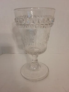Vintage L G Wright Clear WILDFLOWER 6"" Wasserbecher Glas Top Zustand - Bild 1 von 8
