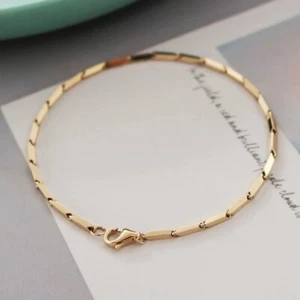 14ct Solid Gold Thick Barleylink Chain Bracelet, 14K, 1.5mm thick, 17cm, 2.2g - Picture 1 of 12