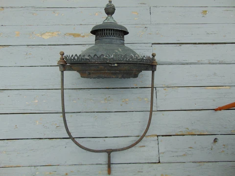 Antique Victorian J C MINER NY Cast Iron Yard Street Lantern Light Frame 1870's Cover