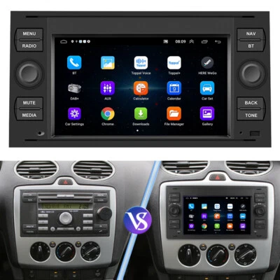 Autoradio Für Ford Focus Transit S/C-Max Kuga Mondeo GPS Navi  BT FM Android 12 - Bild 1 von 4