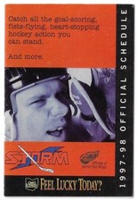 1997-98 Toledo Storm ECHL Hockey Schedule !!! Tony Packo's Cafe