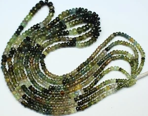 15.7" Necklace Multi Tourmaline 2 mm to 5 mm Facetted Rondelle Beads Gemstone - Picture 1 of 9