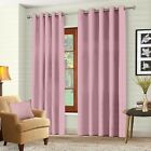 Blackout Thermal Curtains Eyelet Ring Top Curtain Pair With Tie Backs 