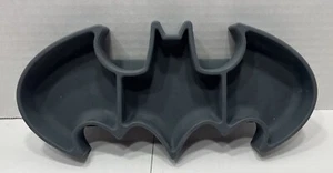 Bumkins Batman Silicone Grip Dish Plate With Suction Bottom 3 Sections Dark Gray - Picture 1 of 9