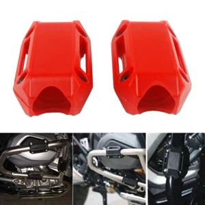 Motorcycle Outer Diameter 25mm Engine Crash Bar Protector Bumper Guard Block Red - Picture 1 of 12
