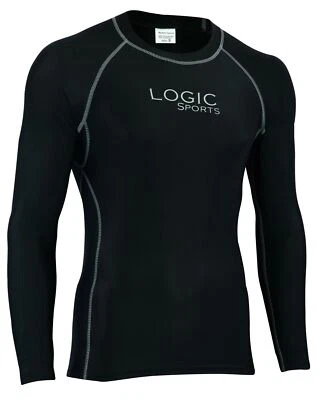 Logic Mens Full Sleeve Compression Running Armour Base Layer Top Gym Sports Skin - Image 1 of 3
