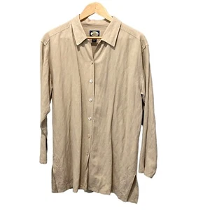 Tommy Bahama Seidenleinen Knopfleiste Shirt Damen beige Größe Small - Bild 1 von 5