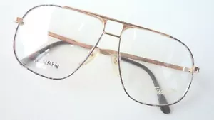 Marken Herrenbrille 56-20 gold stabil Federbügel große Pilot Retro Vintage GrL - Bild 1 von 4