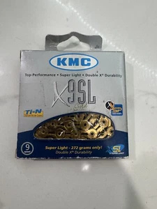 KMC X9SL 9-speed superlite Bike Chain choose TiN Gold or Silver fit Shimano SRAM - Picture 1 of 2