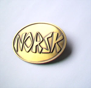 ANTIQUE FINISH BRASS PIN BROOCH - NORSK DESIGN - Picture 1 of 2
