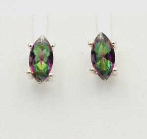 Edle 1,15 Carat Mystik Topas Ohrstecker 925 Silber Mystic Topas Ohrschmuck Ohrri