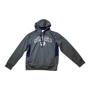 Sudadera con capucha University Of Notre Dame Fighting Irish con cordón para hombre talla mediana gris - Imagen 1 de 9