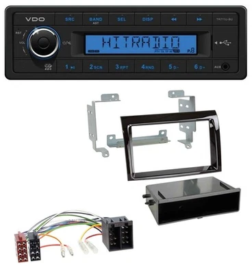 VDO AUX 1DIN MP3 USB Autoradio für Fiat Ducato Citroen Jumper 06-11 piano schwar - Bild 1 von 4