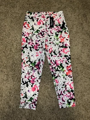 NUEVO CON ETIQUETAS JOSEPH RIBKOFF Pantalones al Tobillo Geométricos Florales Carrera Artística Talla 8 29x26 Foto 1 de 4