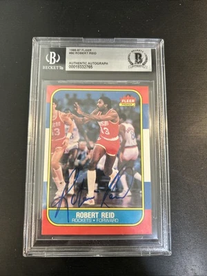 ROBERT REID 1986-87 FLEER #90 IP AUTO BAS/BGS CERTIFIED AUTHENTIC BECKETT - Image 1 of 2