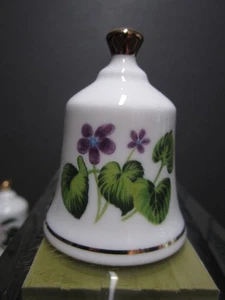 NEW JERSEY Official State Flowers Bell Danbury Mint Bone China Purple Violet - Picture 1 of 4