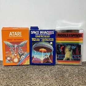 Atari 2600 Game Lot CIB Tested Space Invaders Yars Revenge Riddle Of The Sphinx 