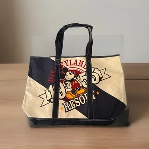 Disneyland Resort Mickey Mouse 1955 Canvas Tote Bag Navy and Cream - Picture 1 of 7