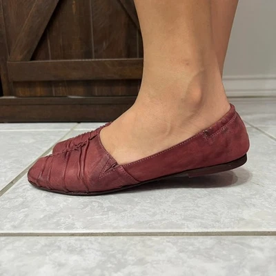 SUNDANCE Viviane Burnished Leather Ballet Flat Slip On Pink Size 41 10.5 - Image 1 of 4