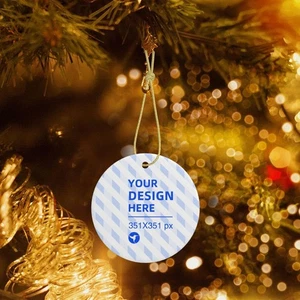 Home Decor Christmas Ceramic Round Pendant - Picture 1 of 10
