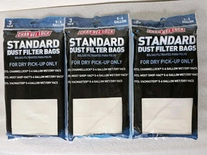 Bolsas de filtro de polvo estándar ChannelLock de 5-6 galones, lote de 3 paquetes de 3 (9 en total) - Imagen 1 de 3