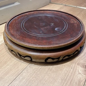 Großer alter chinesischer geschnitzter orientalischer Holzständer für Vase Ornament 16 Zoll - Bild 1 von 11