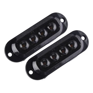 2pcs Smoked Black Lens Red LED Side Marker Clearance Light Indicator 12V-24V acc - Picture 1 of 6