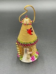 VTG LeeWards Mouse House Boutique Birdhouse Christmas Ornament Completed Beaded - Picture 1 of 8