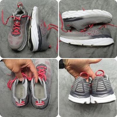 Hoka Bondi 6 Shoes Men 10 Gray Lightweight Running Sneaker Active Gym Jog Active - Image 1 of 4